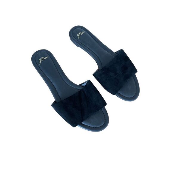 Jcrew sz 11 black one strap suede sandal - Picture 3 of 8